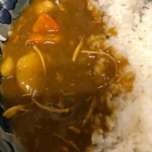 圧力鍋で♪ほぐしささみの人参じゃが芋玉ねぎカレー♡